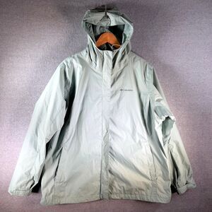 Columbia‎ Earth Explorer Jacket Womens 2X Mint Omni-Tech Lined Hooded Waterproof